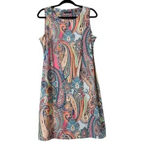 Tommy Hilfiger Colorful Paisley Retro A-Line Sleeveless Dress Size 10